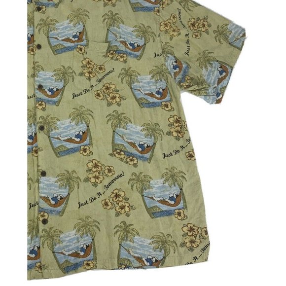Men's Big‎ Dogs Short Sleeve Button Down Hawaiian Shirt 4X Just Do It...Tomorrow - Picture 3 of 10